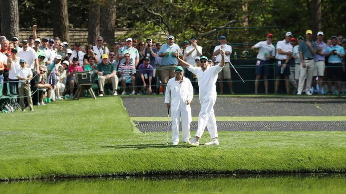 Fleetwood's caddie upstages boss at Masters